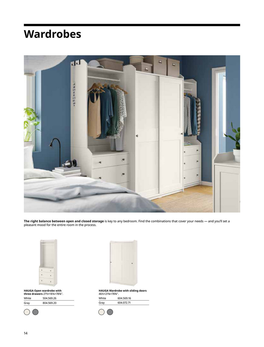 HAUGA High cabinet with 2 doors, white, 271/2x783/8 - IKEA