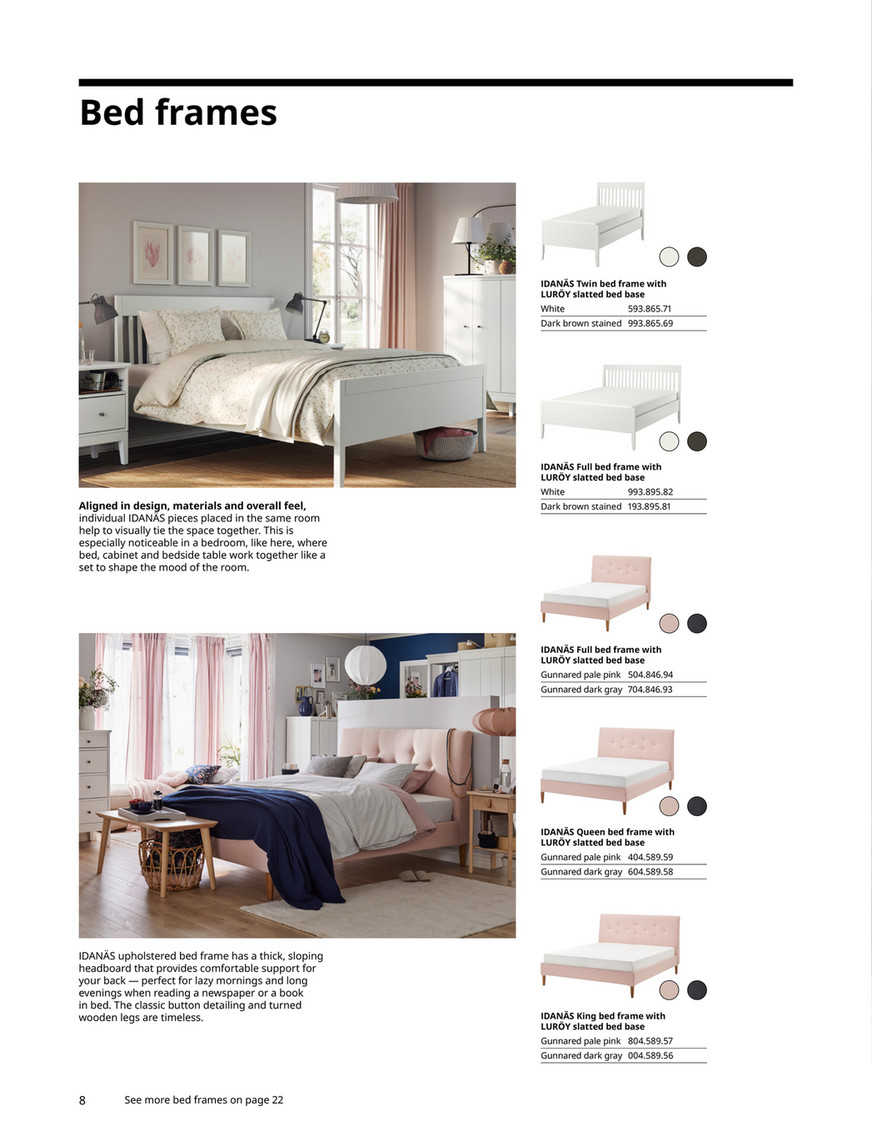 IDANÄS Bed frame, dark brown/Luröy, Queen - IKEA
